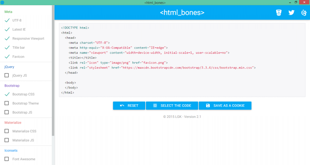html_bones Screenshot